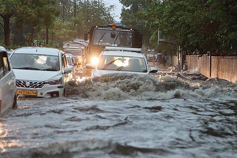 Weather: Waterlogging after rain in Delhi